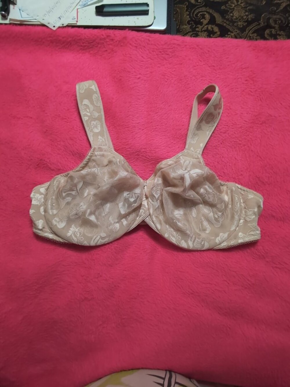 Wacoal 85567 Awareness Full Figure Underwire Bra 44D Nude Calla Lily Jacquard